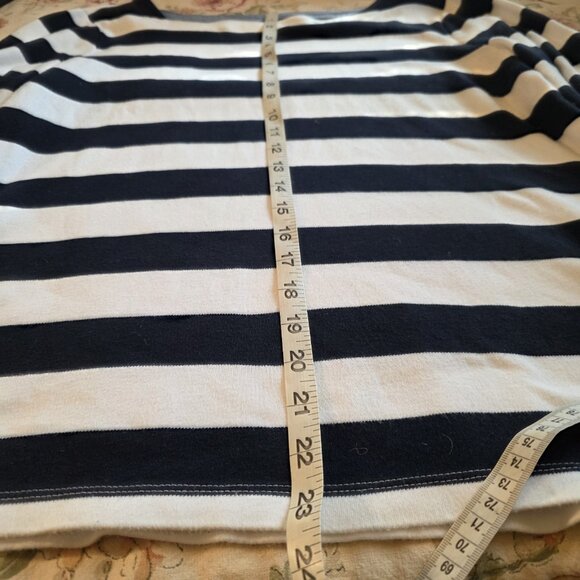 Nautica blue white striped boatneck top 3/4 Sleeve Women's Size XLarge - Picture 3 of 7